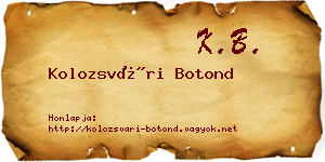 Kolozsvári Botond névjegykártya